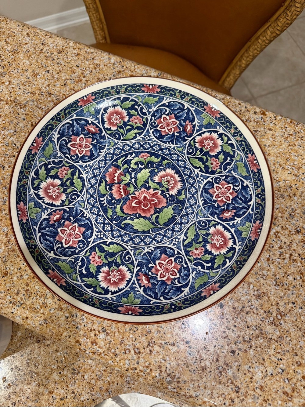 Vintage Japanese Toyo Porcelain Carnations/Peonies 12" Plate Original Sticker